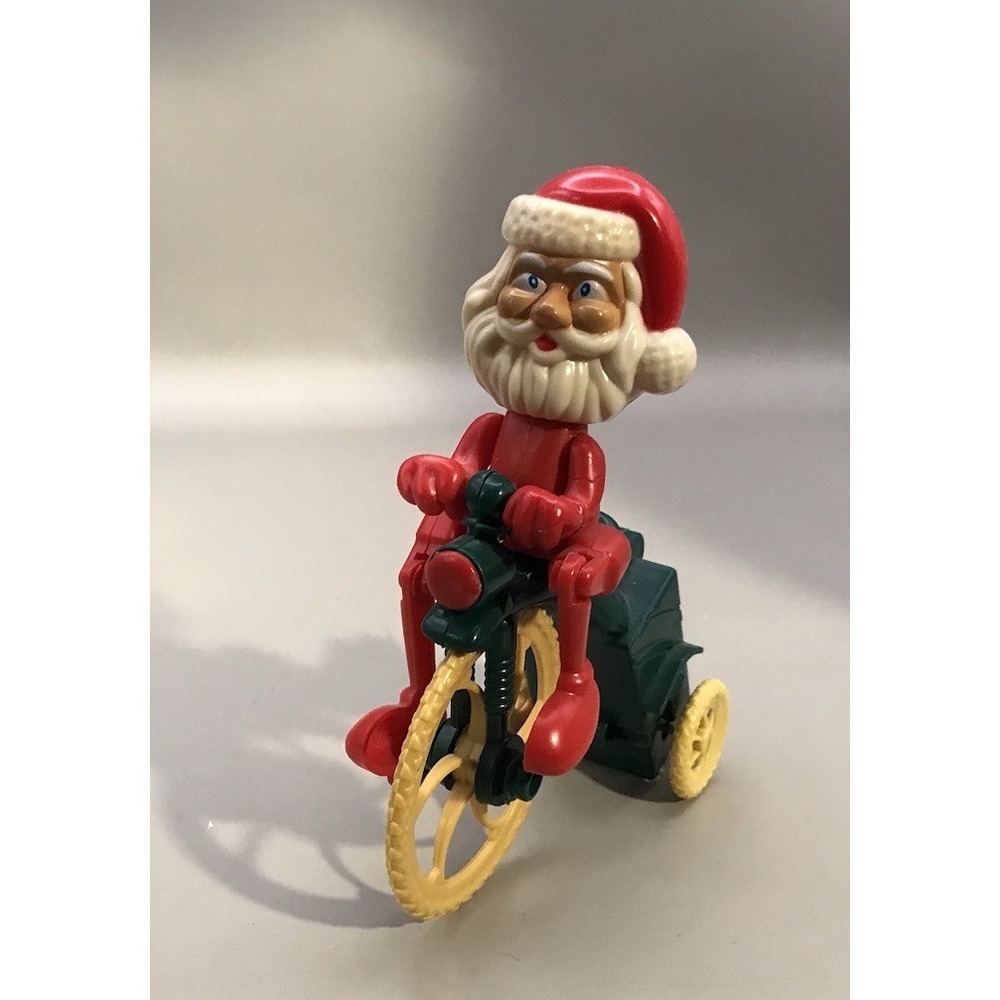 Santa Rides A Trike Toy Wind Up Vintage Winds But Doesn't Roll‎